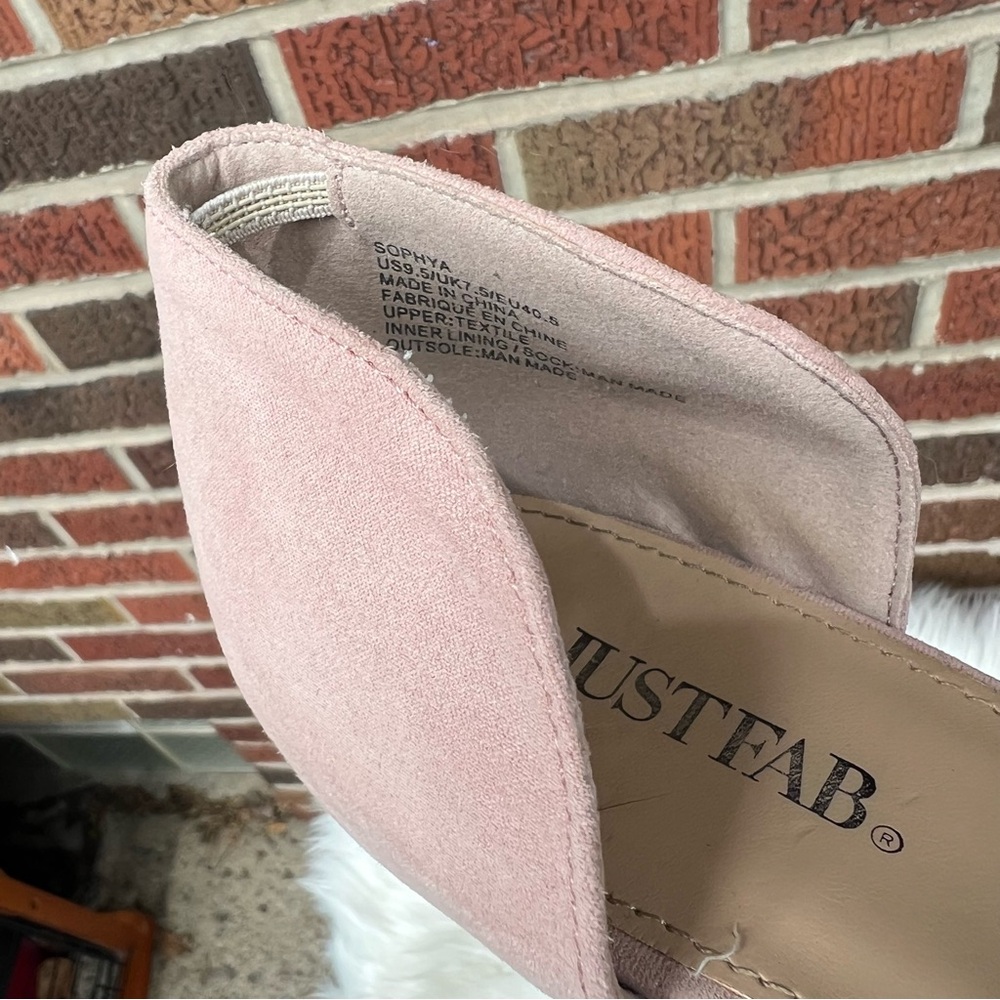 JustFab Sophya Pale Pink Satin Like Knotted Top Pointed Toe Stiletto Pump Heels - Picture 6 of 6